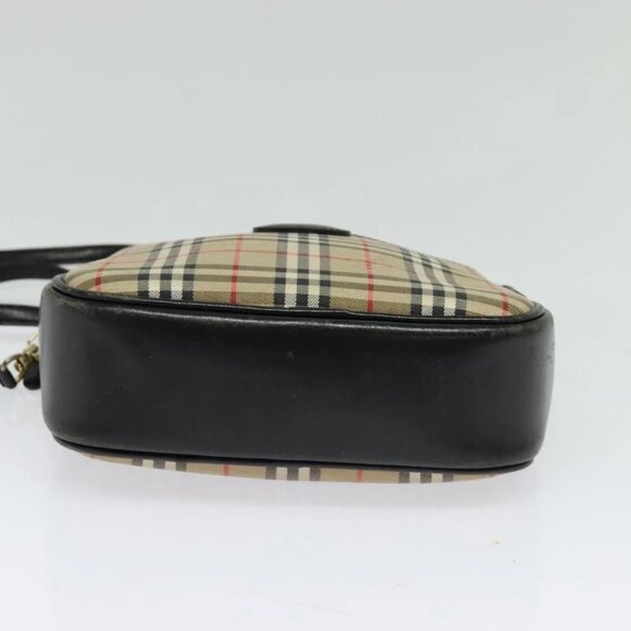 Burberrys Nova Check Shoulder Bag Canvas Beige Gold Authentic - Picture 12 of 13